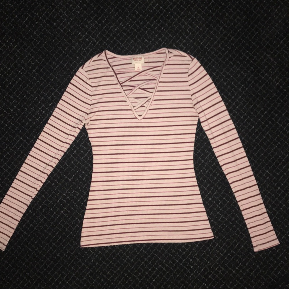 Striped long sleeve top
